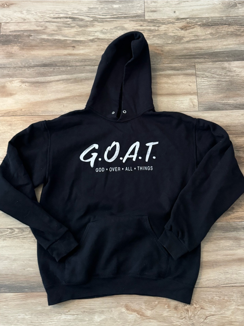 God Over All Things Inspirational Unisex Hoodie Sweatshirt Medium GOAT - Picture 3 of 6